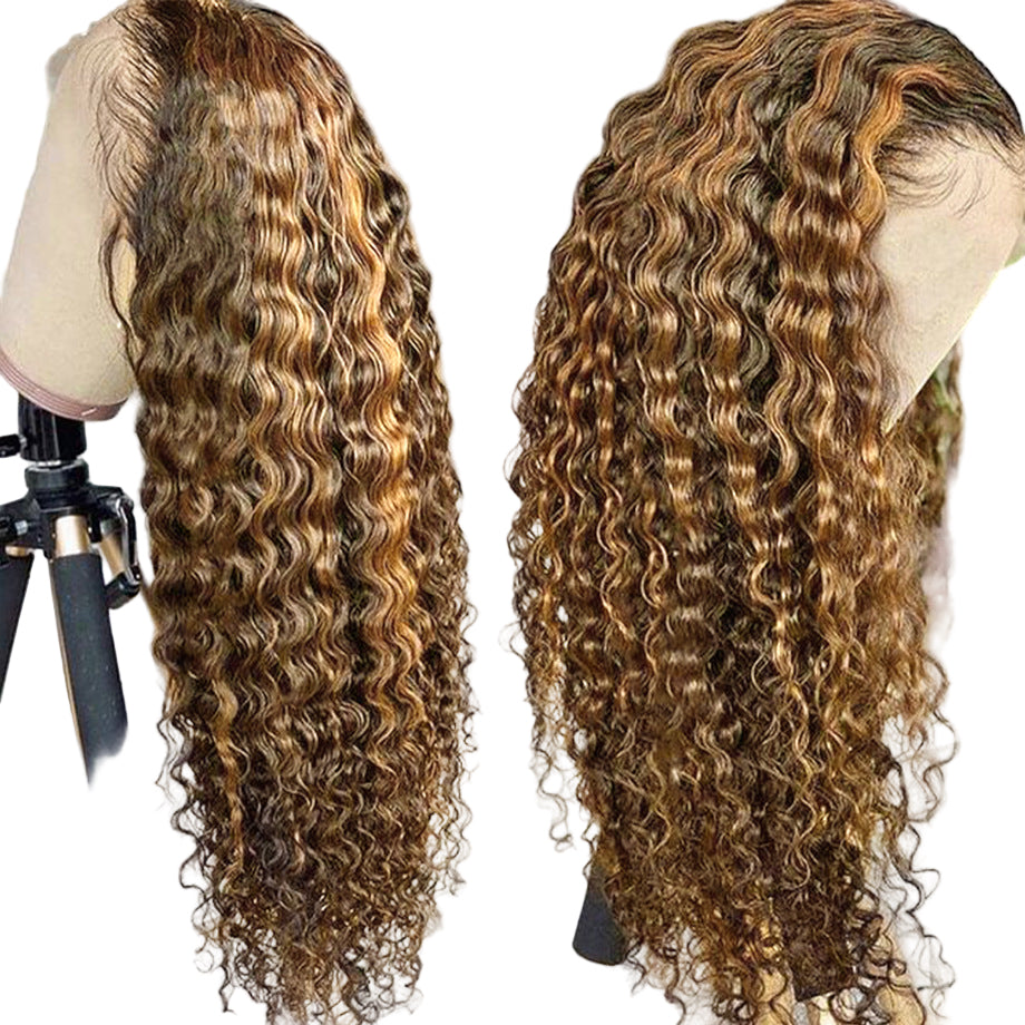 Human Hair Highlighting Lace Frontal Wig