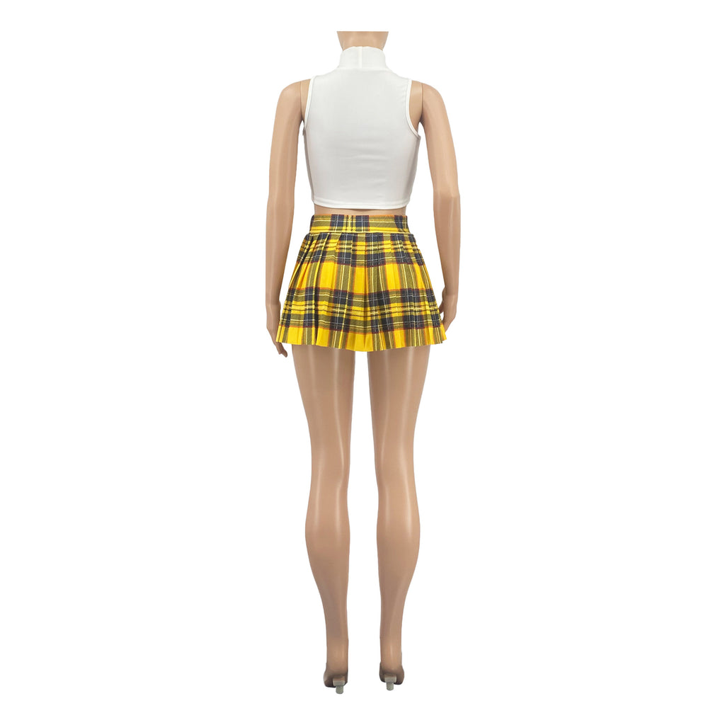 Women'S Summer Solid Color Sexy Mini Pleated Skirt