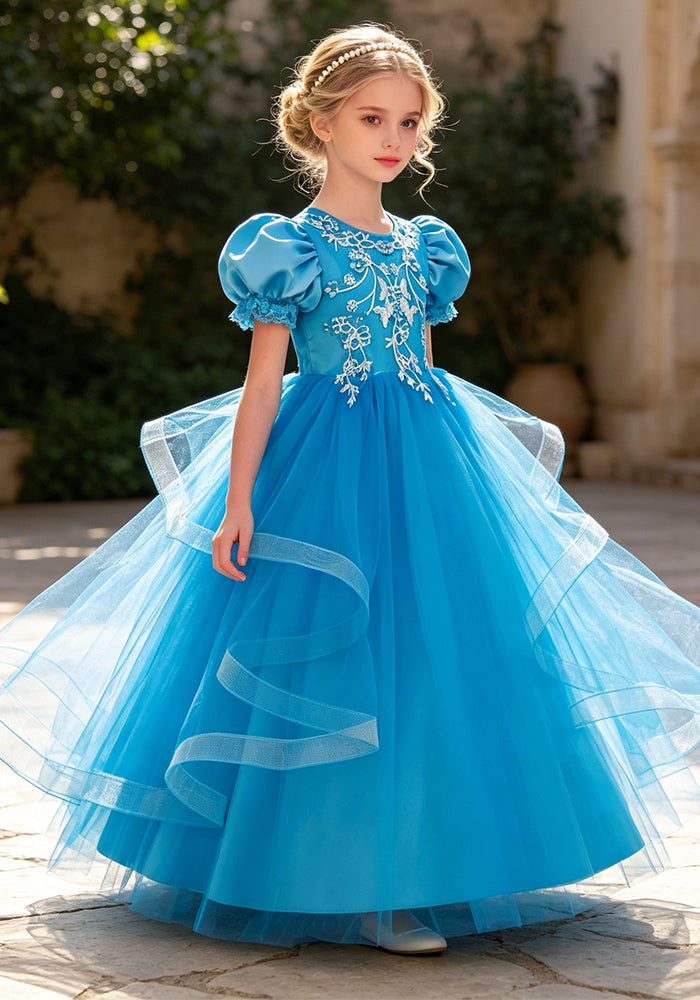 Kids Summer Beaded Wedding Princess Flower Girl Dress - Infinite Luxe