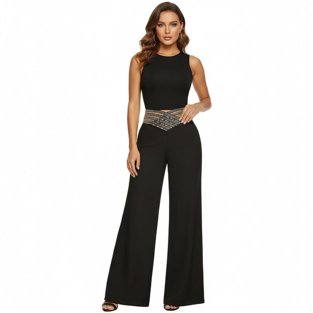 Women's Hollow-out Waistband Flared Pants High Waist Commuting Casual