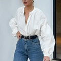 Round Neck Loose High-end Sense Shirt Women