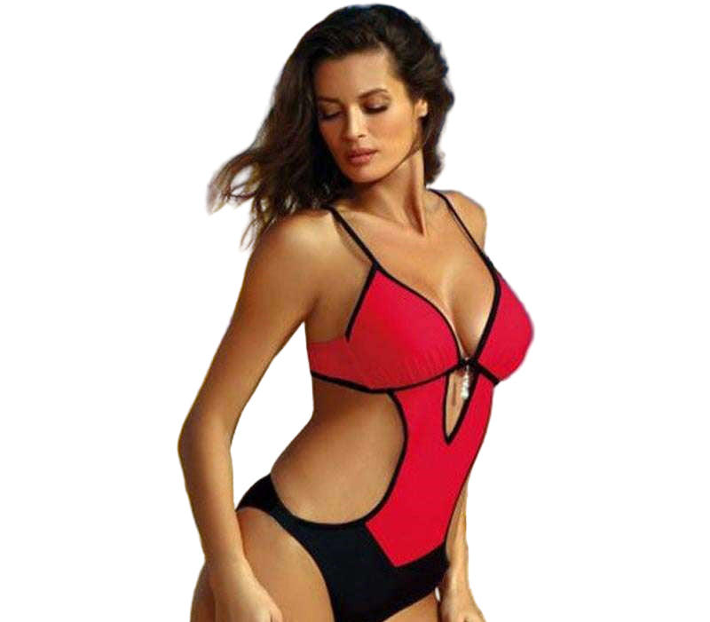 Women's White & Black Bikini Swimsuit - Solid Color Two-Piece Beach Suit