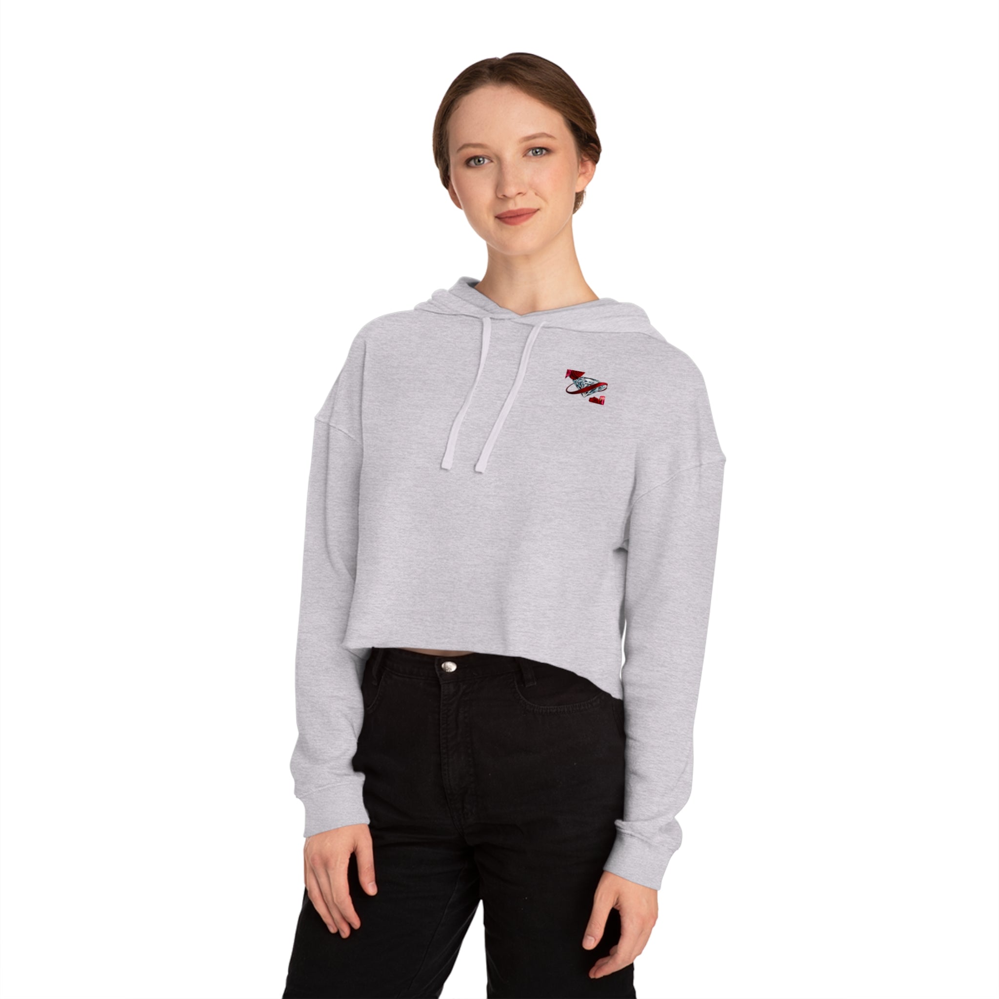 Women's Cropped Hooded Sweatshirt - Tie-Dye Fleece Hoodie