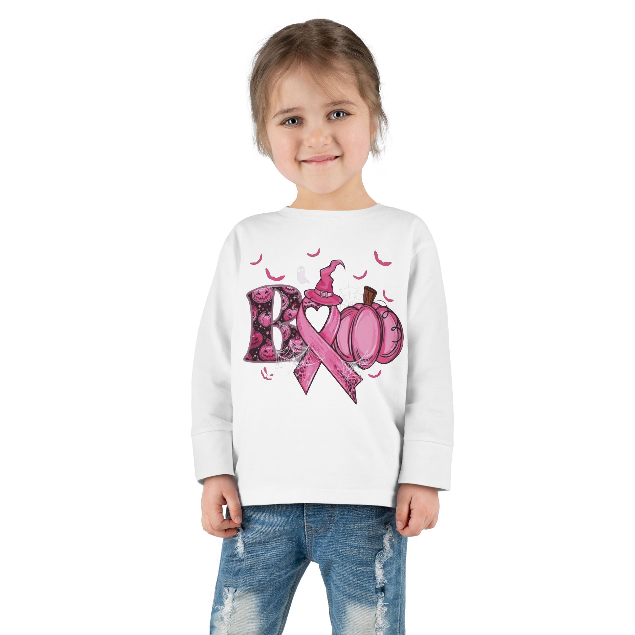 Pink Pumpkin Toddler Long Sleeve Tee