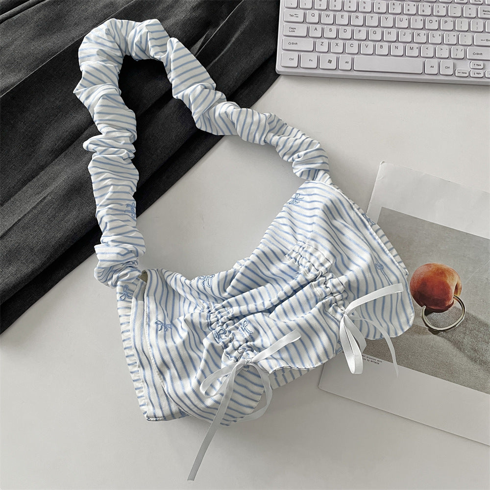Women's Polyester Pleated Flip Shoulder Bag