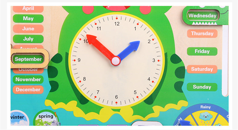 Wooden Toys Baby Weather Season Calendar Clock Time Cognition Preschool Educational Teaching Aids Toys For Children
