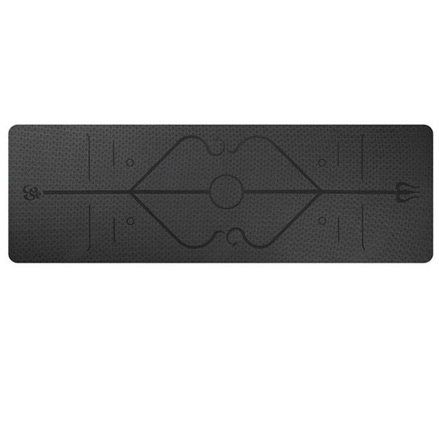 Non-Slip TPE Yoga Mat with Position Lines - Premium Exercise Mat