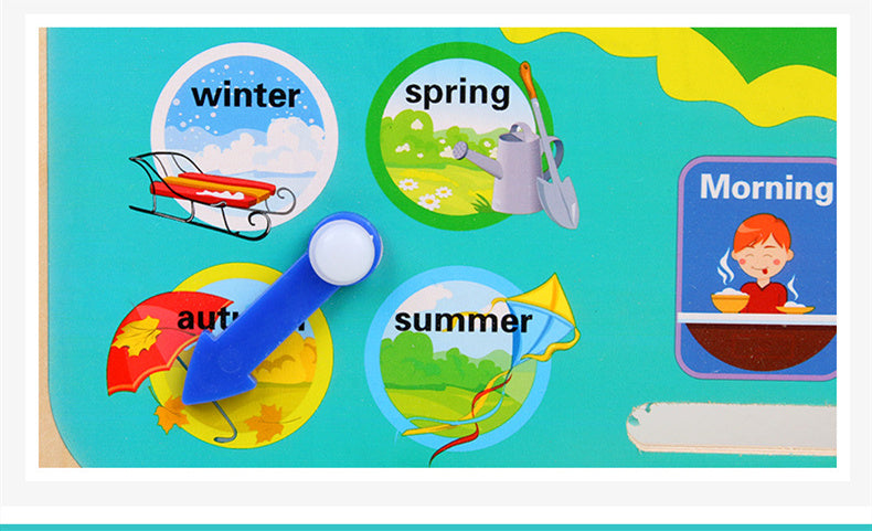 Wooden Toys Baby Weather Season Calendar Clock Time Cognition Preschool Educational Teaching Aids Toys For Children