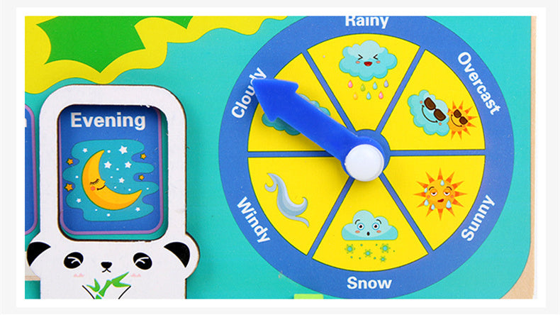 Wooden Toys Baby Weather Season Calendar Clock Time Cognition Preschool Educational Teaching Aids Toys For Children