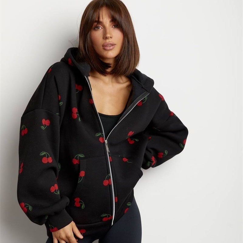 Women's Loose All-Match Cherry Sweater