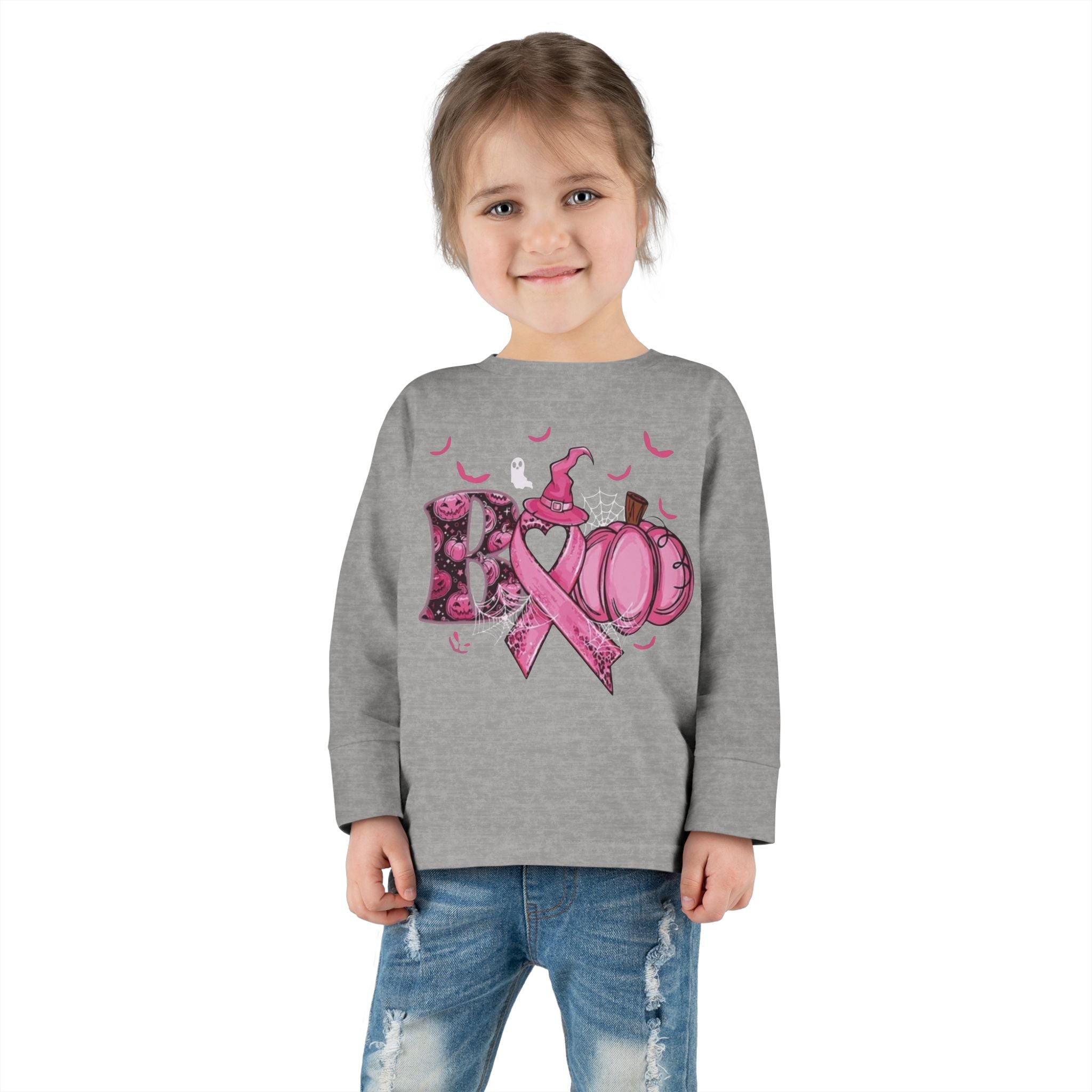 Pink Pumpkin Toddler Long Sleeve Tee