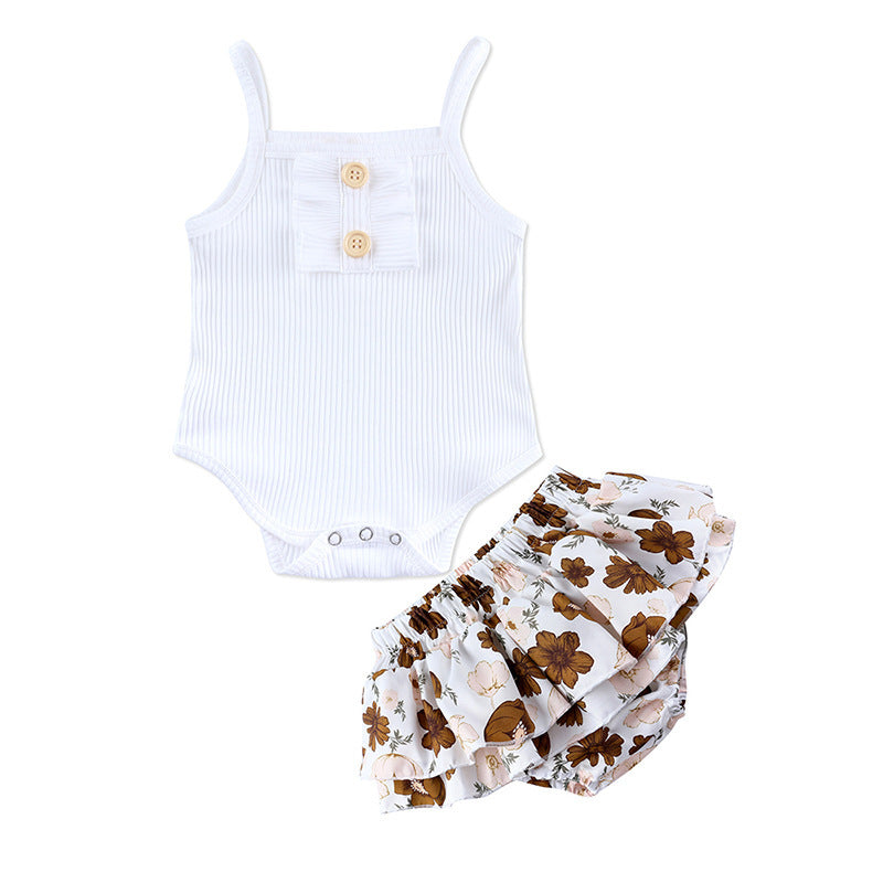 Baby Girls Summer Romper Skirt Set - Cute 2-Piece Outfit