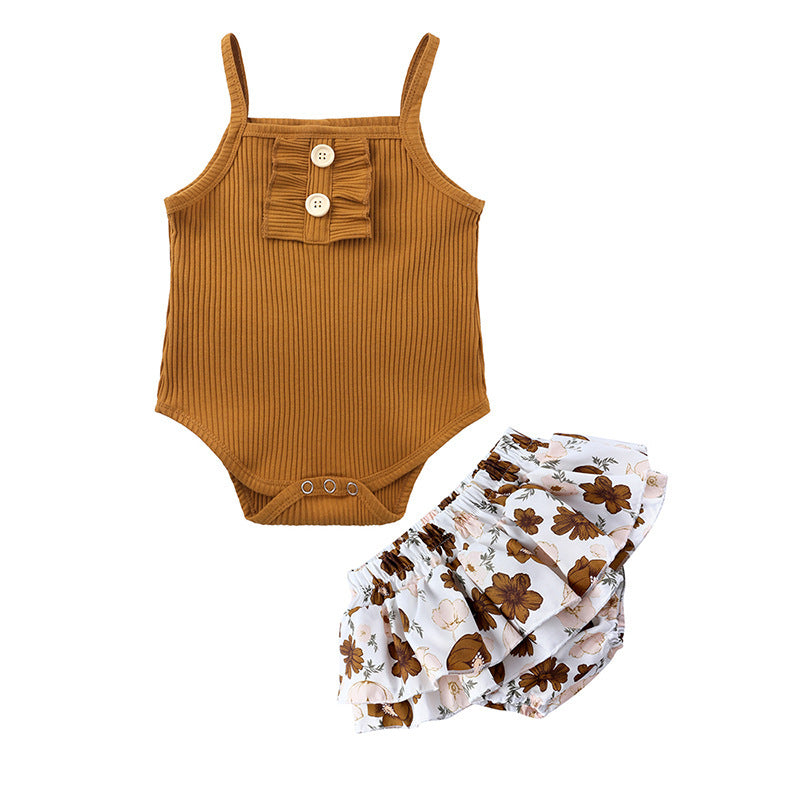 Baby Girls Summer Romper Skirt Set - Cute 2-Piece Outfit