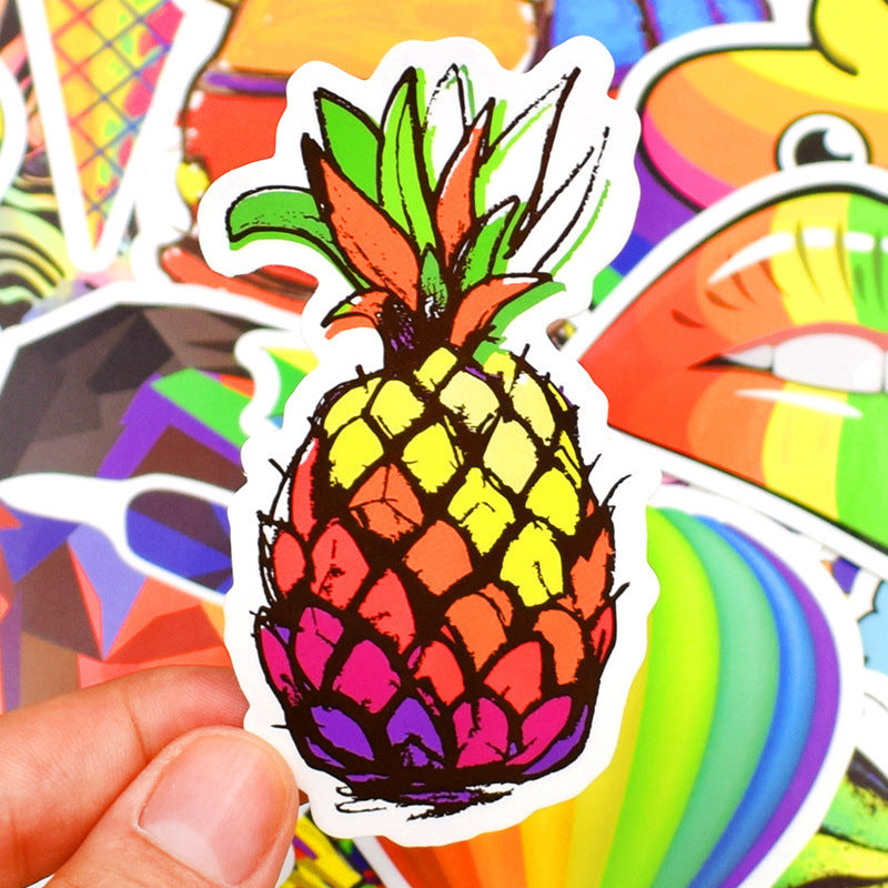 50-Pack Rainbow & Body Stickers - Laptop & Accessories Sticker Set