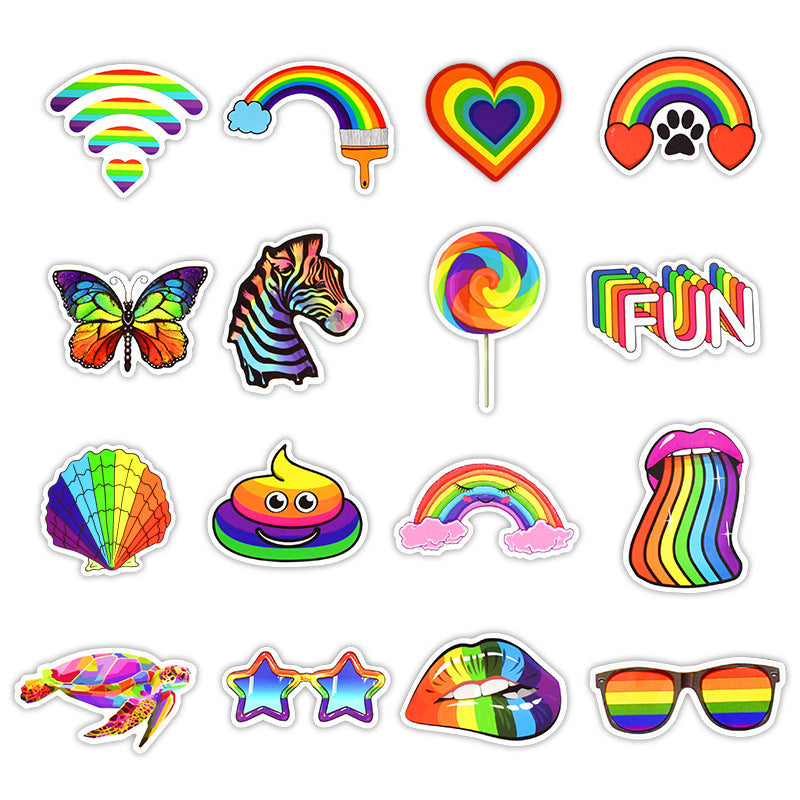 50-Pack Rainbow & Body Stickers - Laptop & Accessories Sticker Set