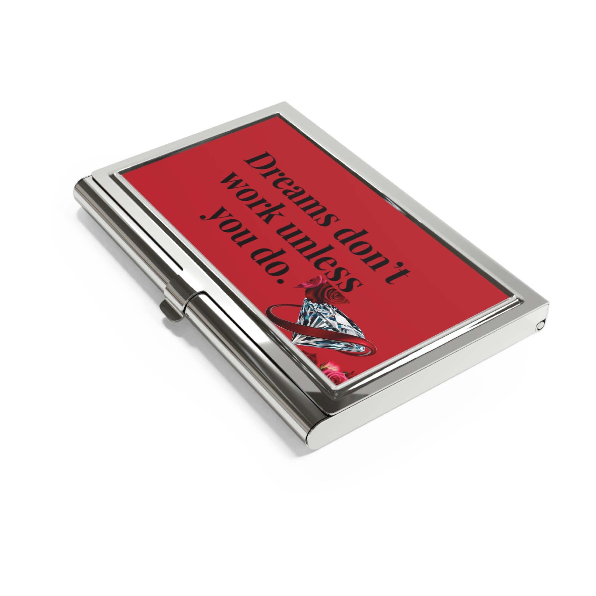 Elegant Business Card Holder with Motivational Quote - Professional Desk Accessory