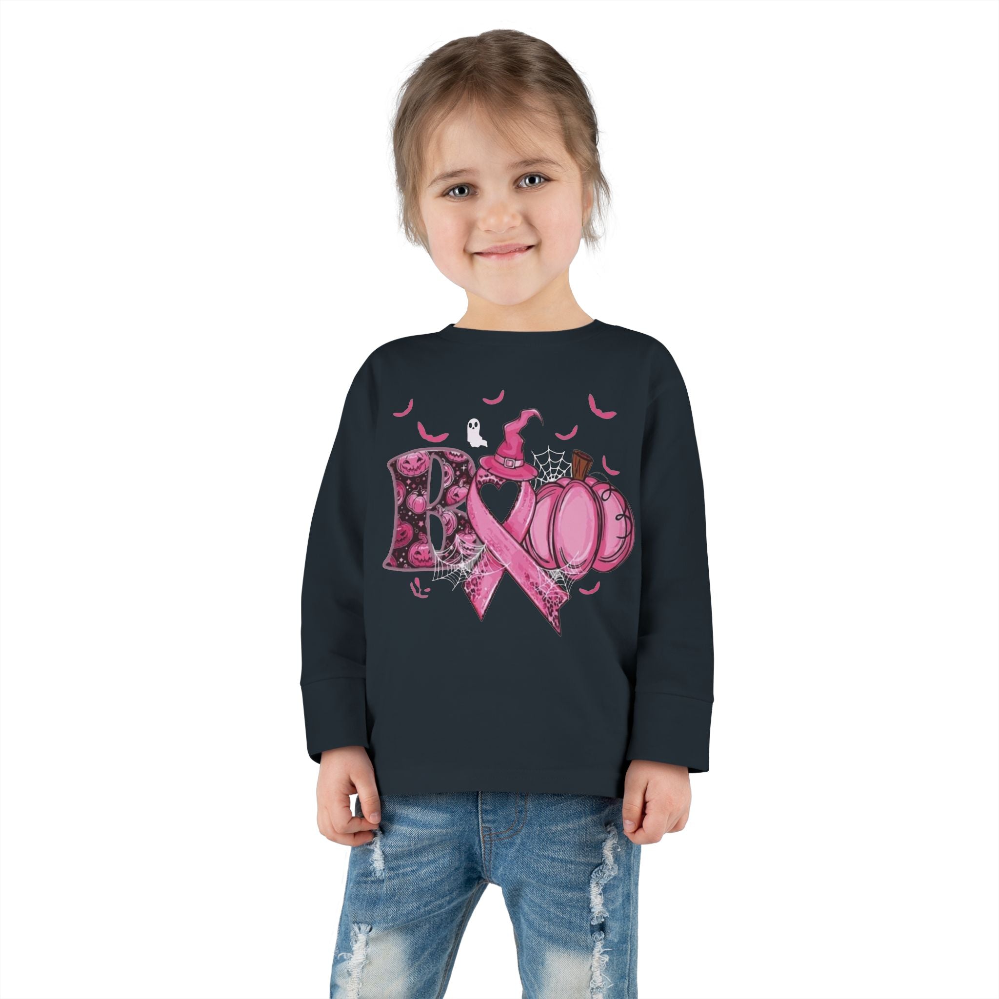 Pink Pumpkin Toddler Long Sleeve Tee