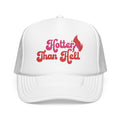Hotter Than Hell Foam Trucker Hat - Trendy Embroidered Summer Cap