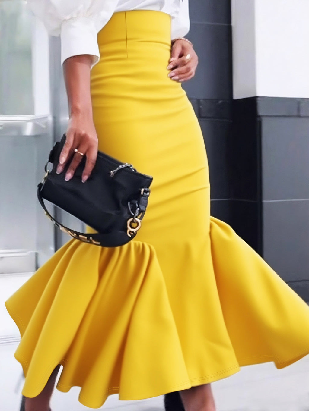 Plus-Size Women Solid Elegant Half-Sleeve Bodycon Maxi Dress