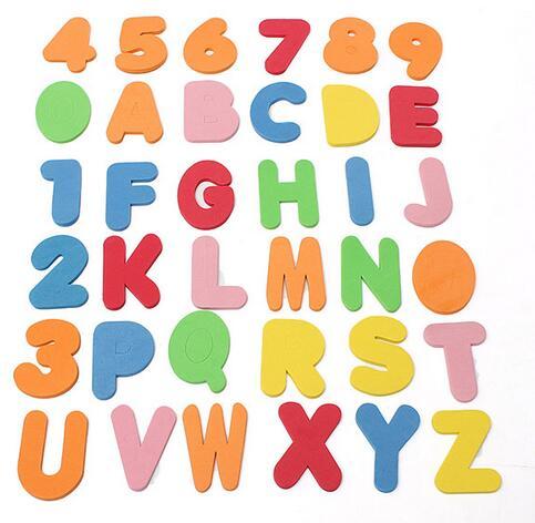 36-Piece Letters & Numbers Kids Bath Toy Set - Early Educational Learning Toy