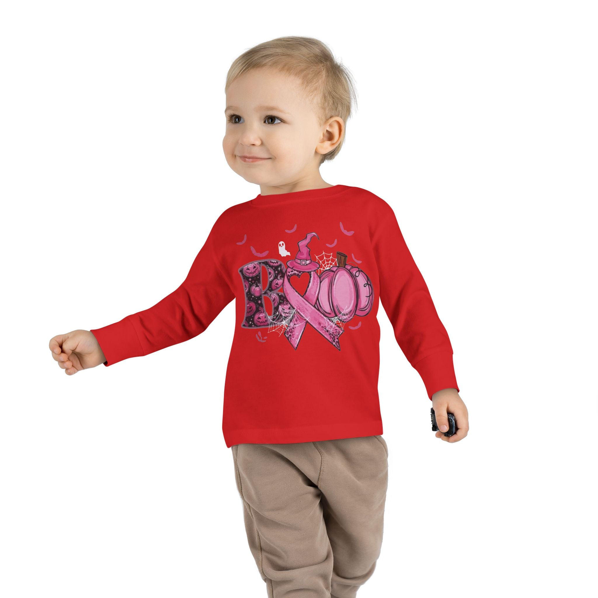 Pink Pumpkin Toddler Long Sleeve Tee