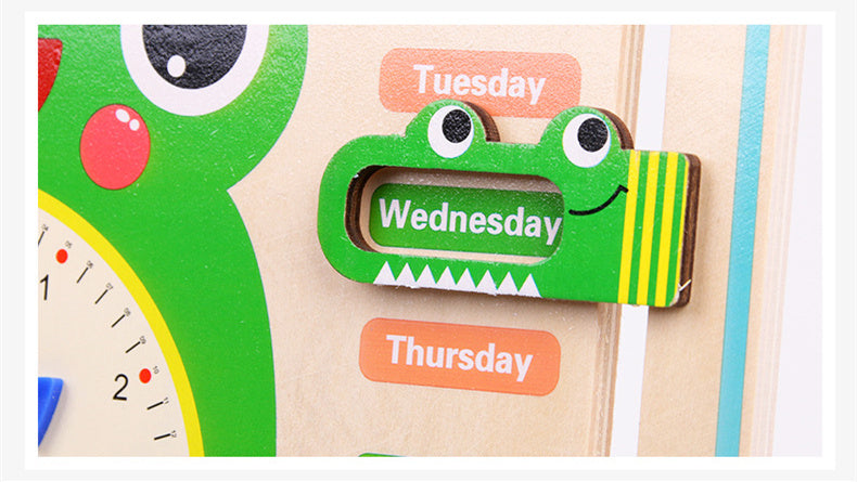 Wooden Toys Baby Weather Season Calendar Clock Time Cognition Preschool Educational Teaching Aids Toys For Children