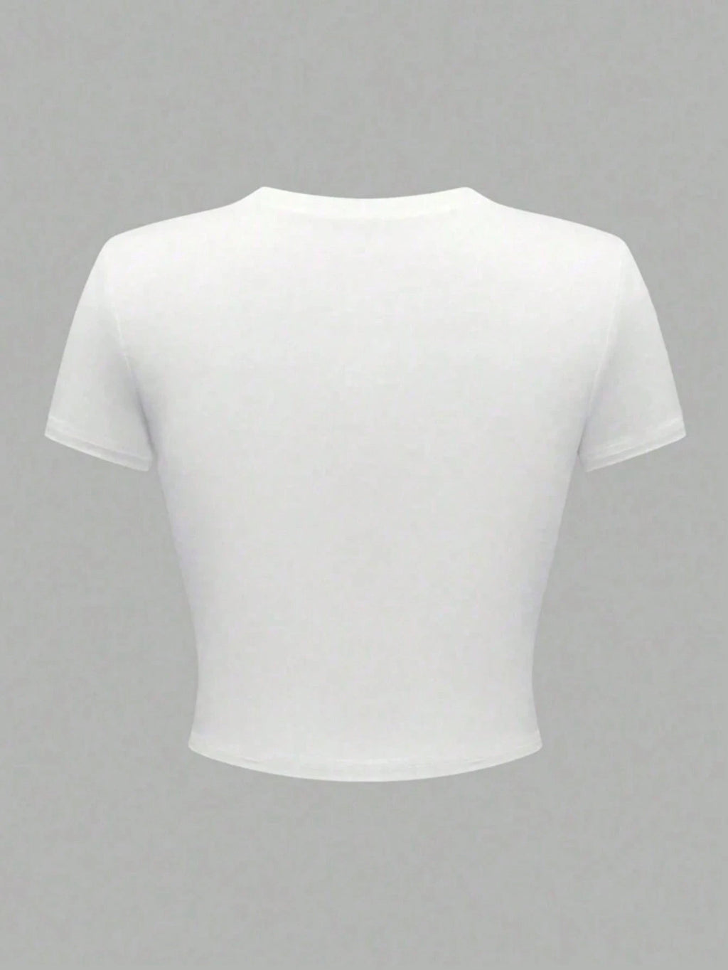 Women Printed Style Short Sleeve Round Neck Crop Top