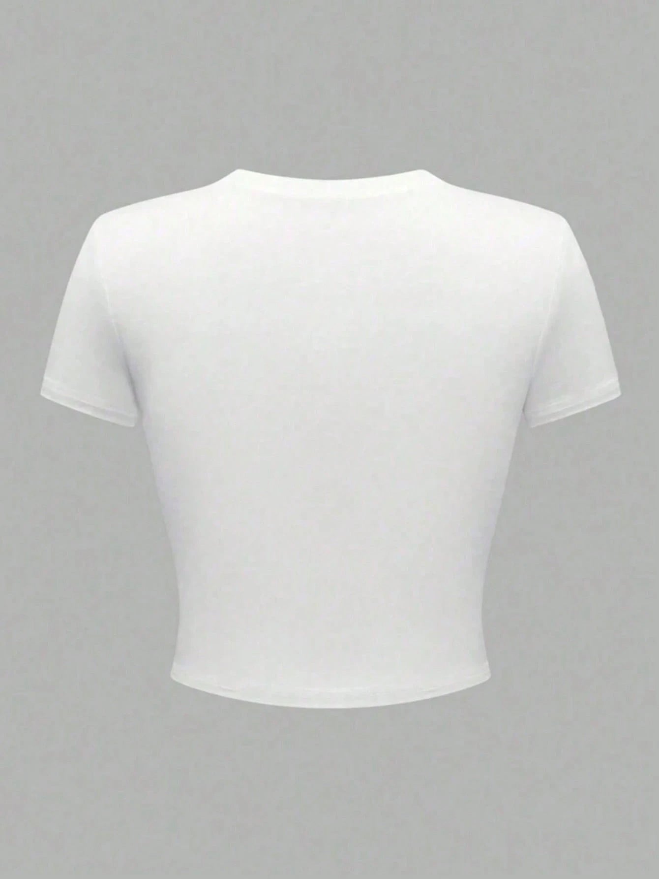 Women Printed Style Short Sleeve Round Neck Crop Top