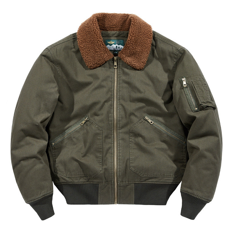 Men's Fleece-lined New Loose Lamb Wool Casual Jacket