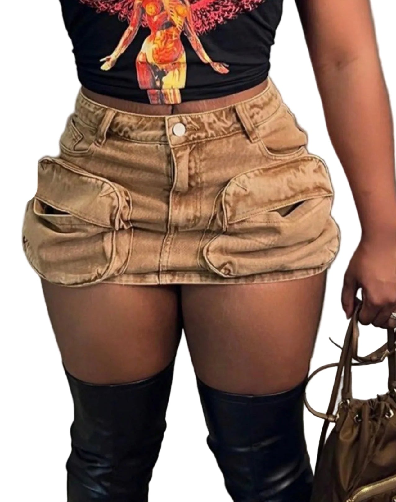 Women Cargo Pocket Skirt