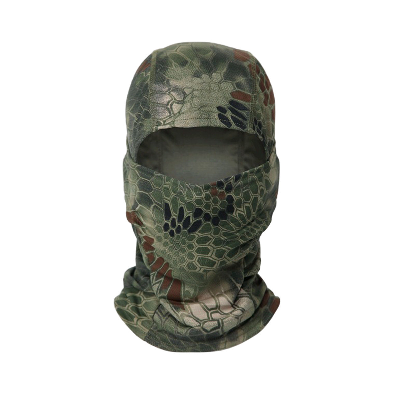 Outdoor Quick-drying Mesh Breathable Ski Mask Camouflage Headgear in Python Pattern Black Yellow Green & Jungle Python Design for Comfort and Functionality