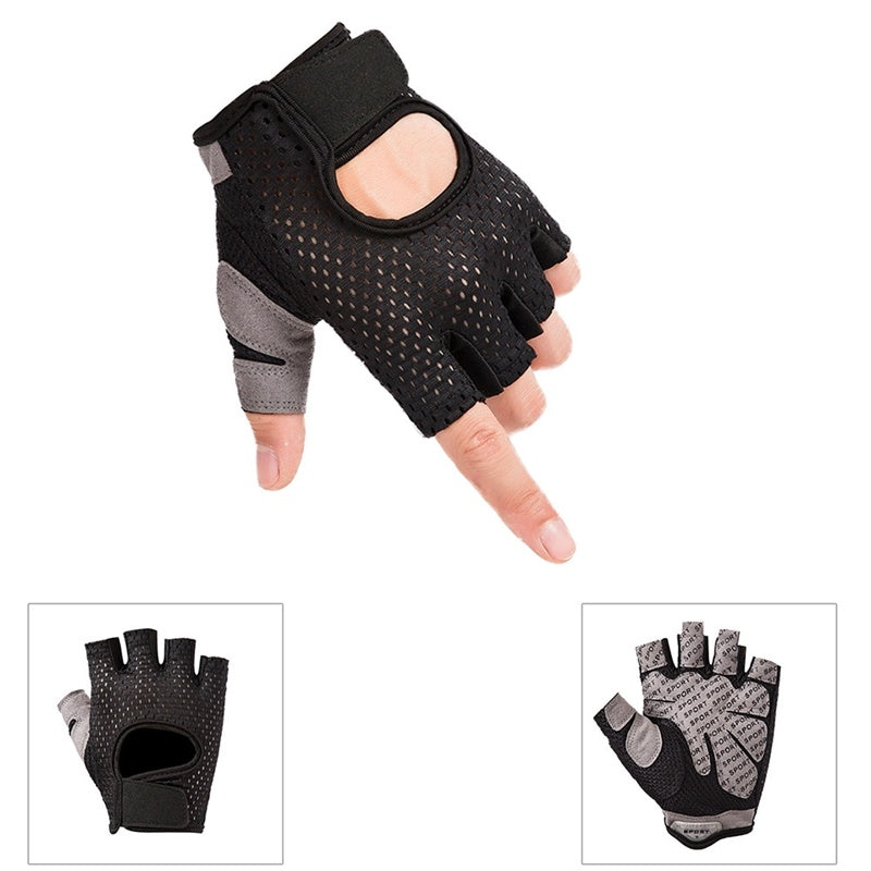 Half Finger Sports Fitness Gloves - Non-Slip Outdoor Riding & Gym Gloves
