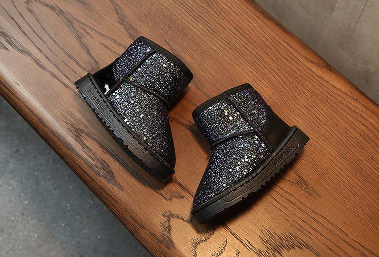 Children's Sequin Snow Boots - Warm & Stylish Winter Kids Shoes