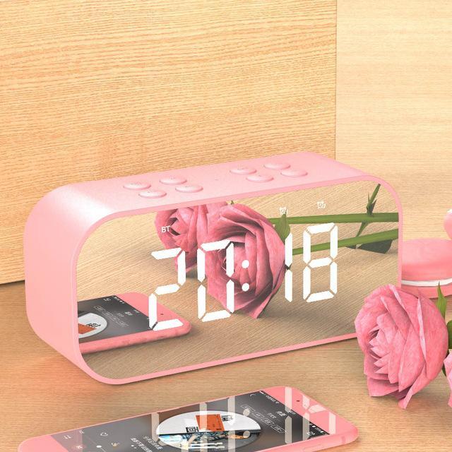 Bluetooth Speaker with LED Clock Display - 10-Hour Battery