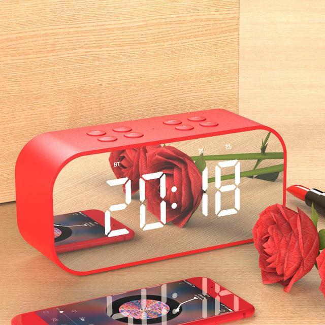 Bluetooth Speaker with LED Clock Display - 10-Hour Battery