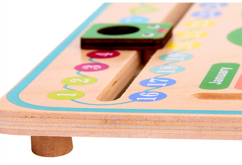 Wooden Toys Baby Weather Season Calendar Clock Time Cognition Preschool Educational Teaching Aids Toys For Children