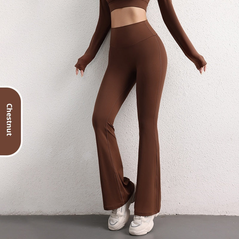 High-waisted Peach Butt-lifting Quick-dry Flare Yoga Pants For Women