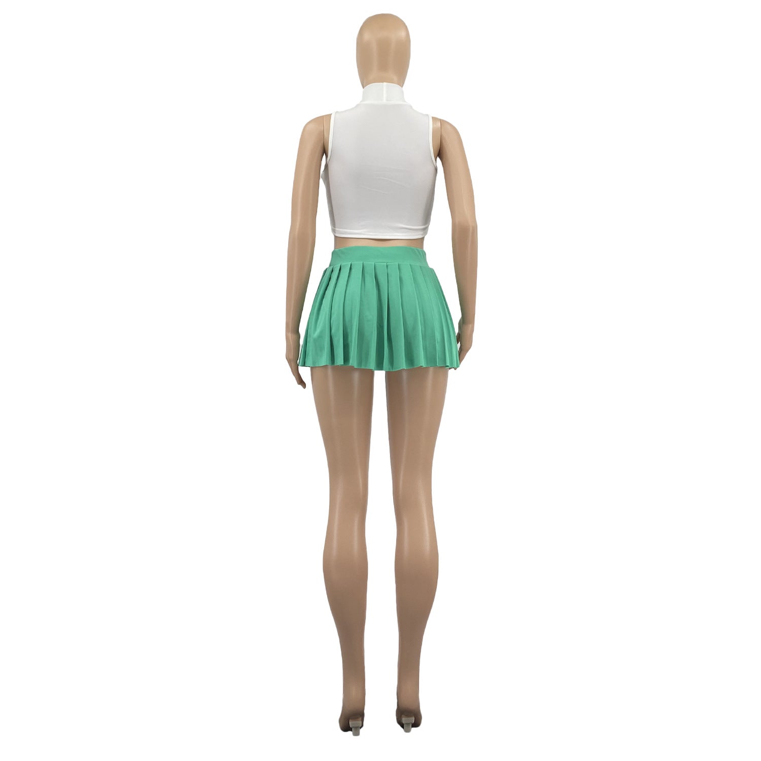 Women'S Summer Solid Color Sexy Mini Pleated Skirt