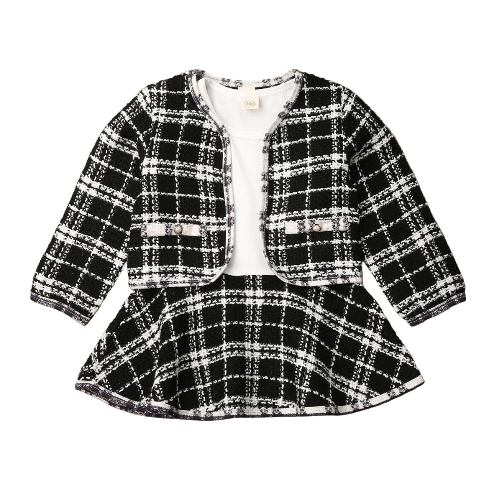 Long-sleeved Dresses Two-piece Children's Baby Small Incense Wind Suit