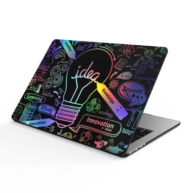 Apple MacBook Protective Case Durable Design for Laptop 105-bulb-colorful Black Shell Compatible with MacBook Pro Air & iPhone Models