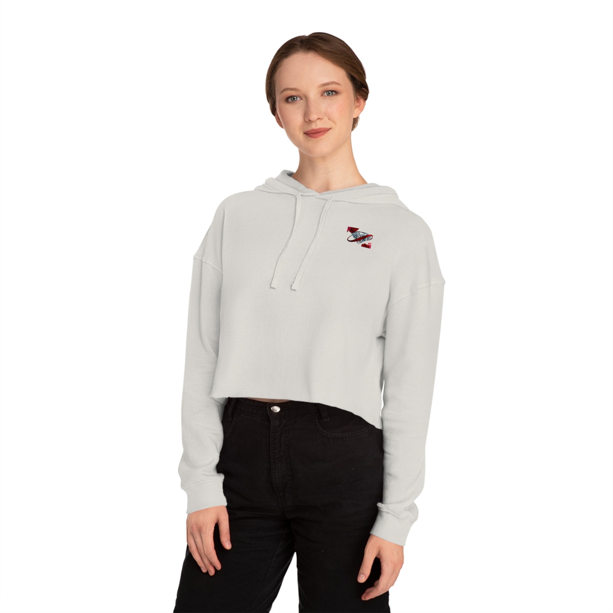 Women's Cropped Hooded Sweatshirt - Tie-Dye Fleece Hoodie