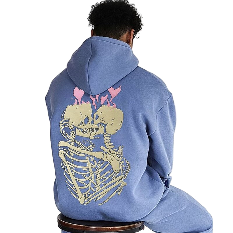 Men's Loose-Fit Graphic Hoodie - Casual Comfort Sweater