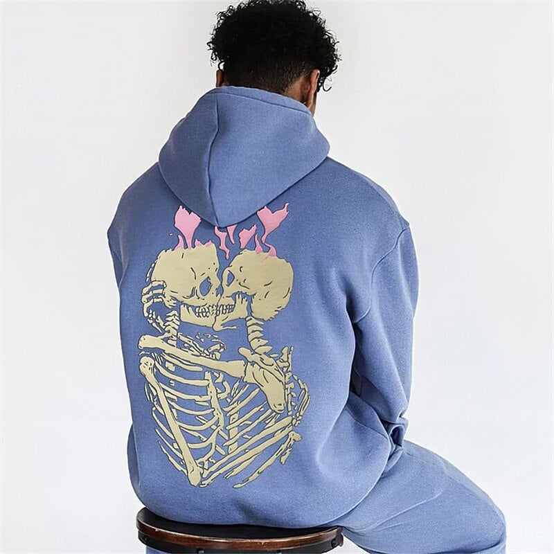 Men's Loose-Fit Graphic Hoodie - Casual Comfort Sweater