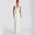 Women U-Neck Sleeveless Ribbon Bodycon Dress