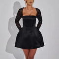 Sequined Long Sleeve Dress INS Casual Lace Up Women