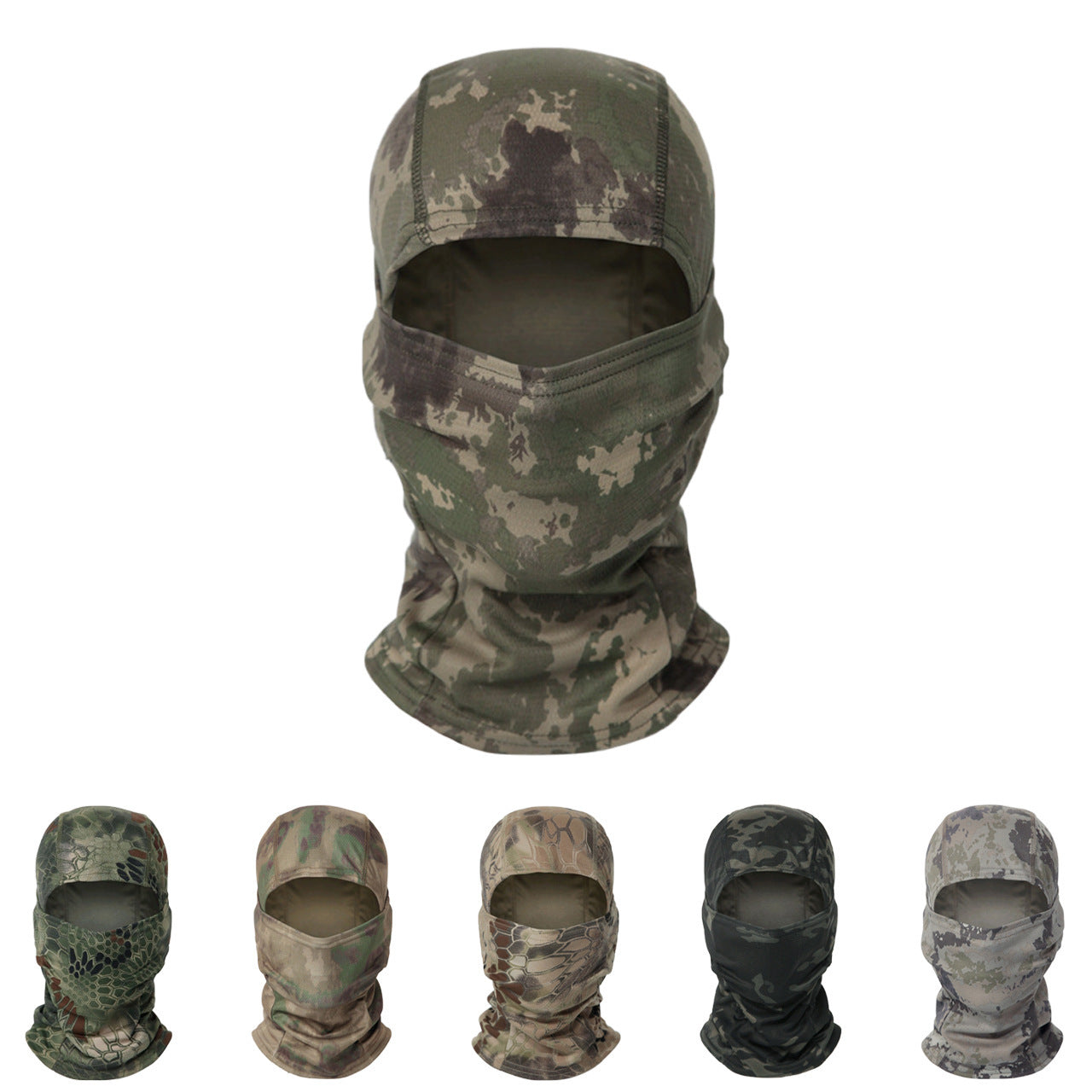 Outdoor Quick-drying Mesh Breathable Ski Mask Camouflage Headgear in Python Pattern Black Yellow Green & Jungle Python Design for Comfort and Functionality