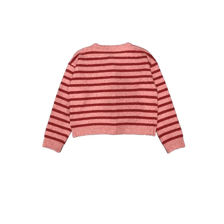 Long Sleeve Striped Color Block Women's Fashion Round Neck Casual Sweater