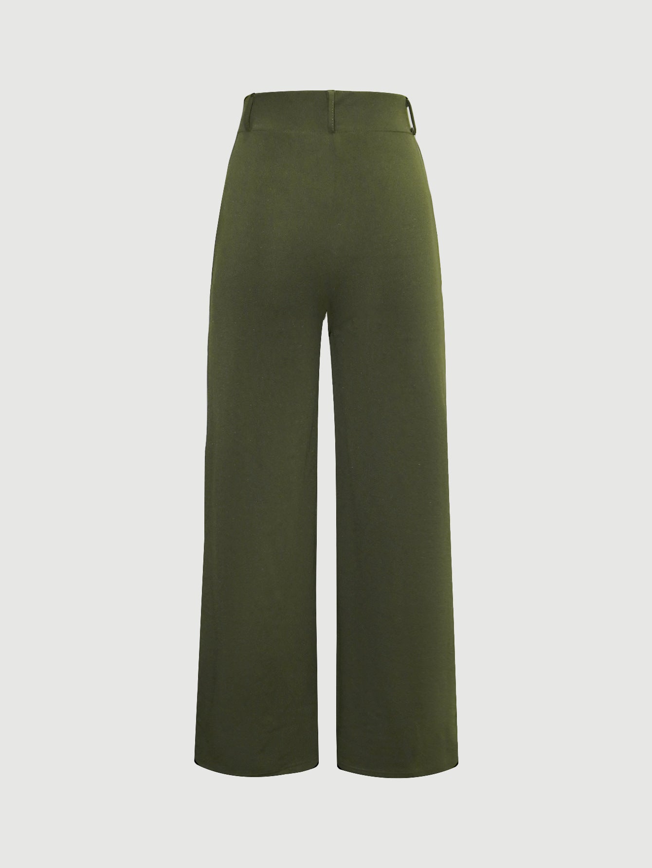 High-Rise Wide-Leg Pocket Decoration Loose Casual Pants