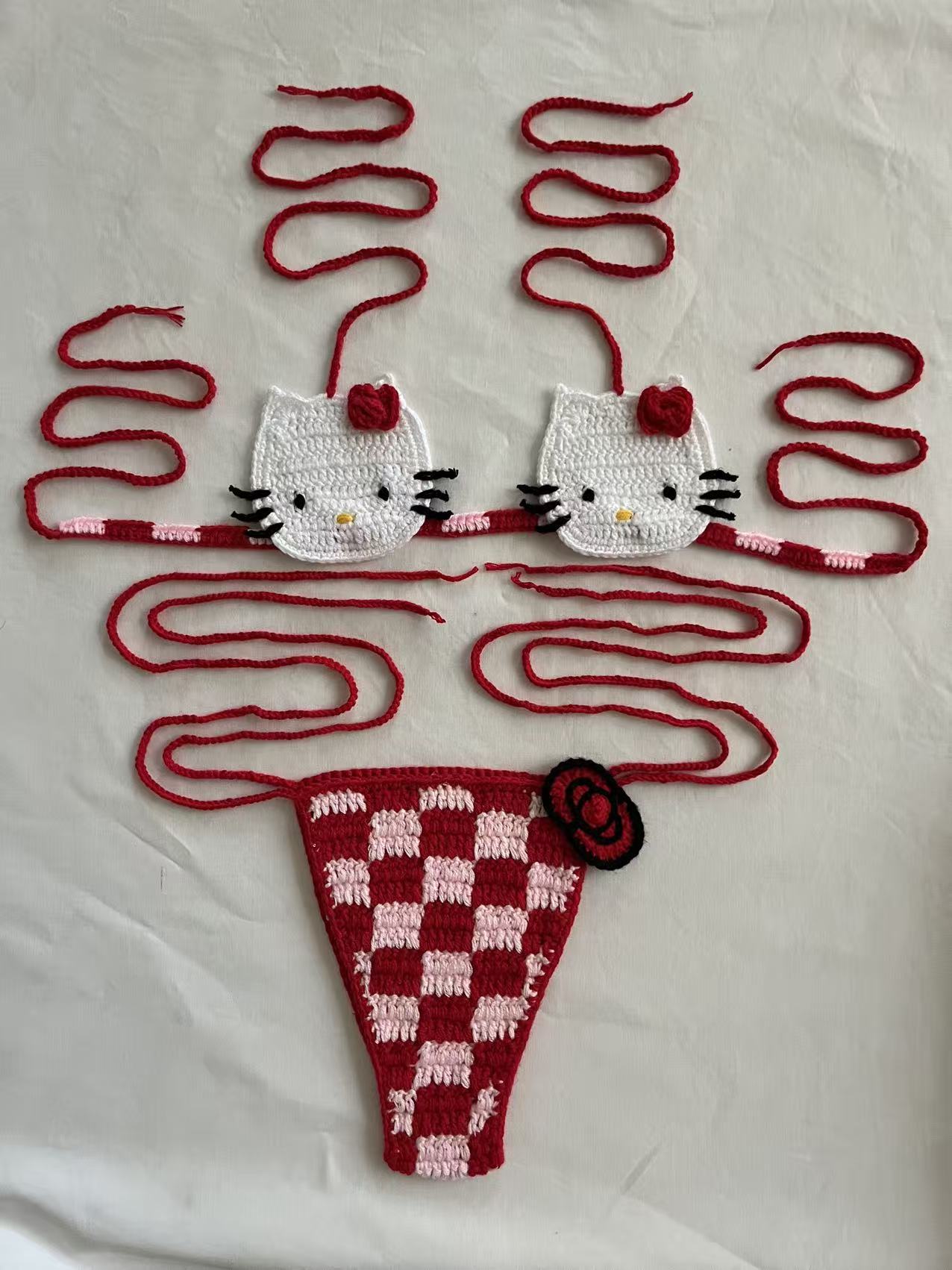 Plus Size Women Crochet Bikini Swimsuit