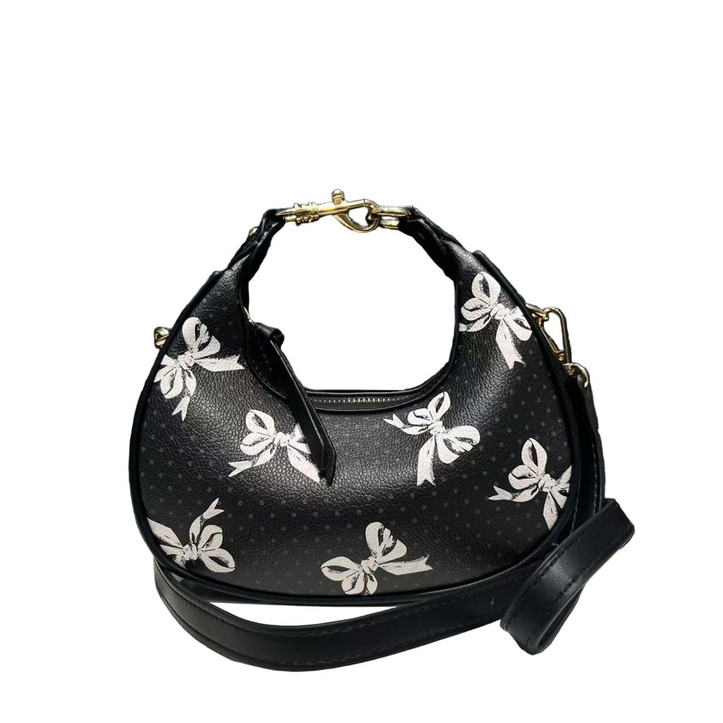 Stitching Soft Leather Hobos Cute Simple Shoulder Crossbody Bag